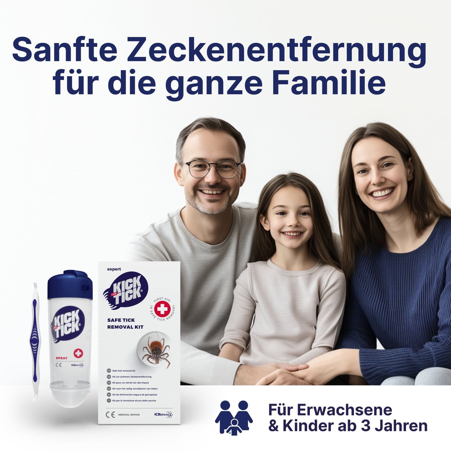 KICK THE TICK | Schmerzfreies & Sicheres Zeckenentferner Set mit Vereisungsspray und Zeckenzange