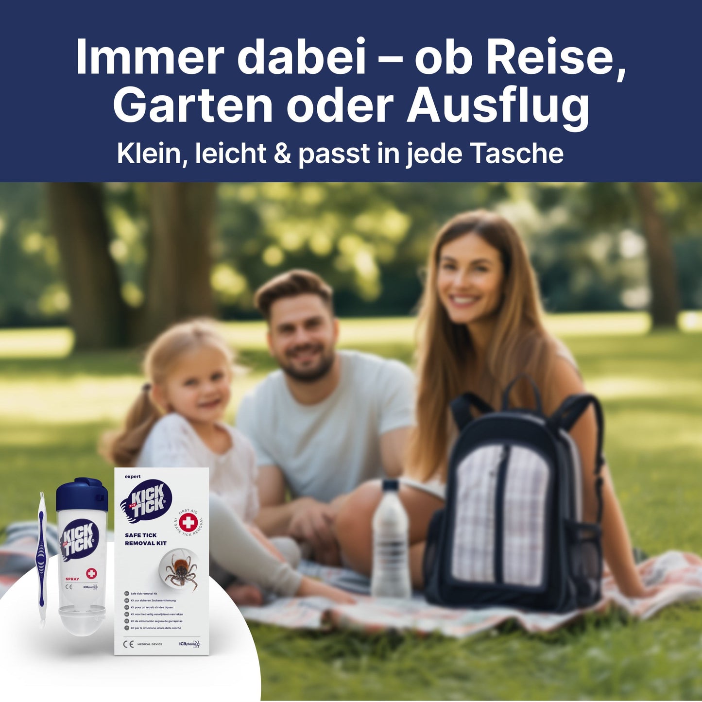 KICK THE TICK | Schmerzfreies & Sicheres Zeckenentferner Set mit Vereisungsspray und Zeckenzange