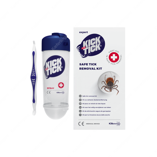 KICK THE TICK | Schmerzfreies & Sicheres Zeckenentferner Set mit Vereisungsspray und Zeckenzange