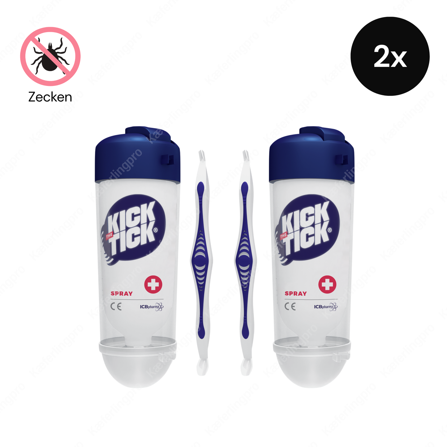 KICK THE TICK | Schmerzfreies & Sicheres Zeckenentferner Set mit Vereisungsspray und Zeckenzange
