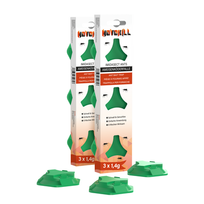 Novokill Ameisenköderdosen zur effektiven Bekämpfung von Ameisen im Haus und Außenbereich mit Nestwirkung