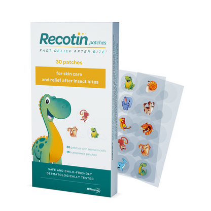 Recotin Mückenstichpflaster zur Linderung von Juckreiz, Rötungen und Hautreizungen nach Mückenstichen