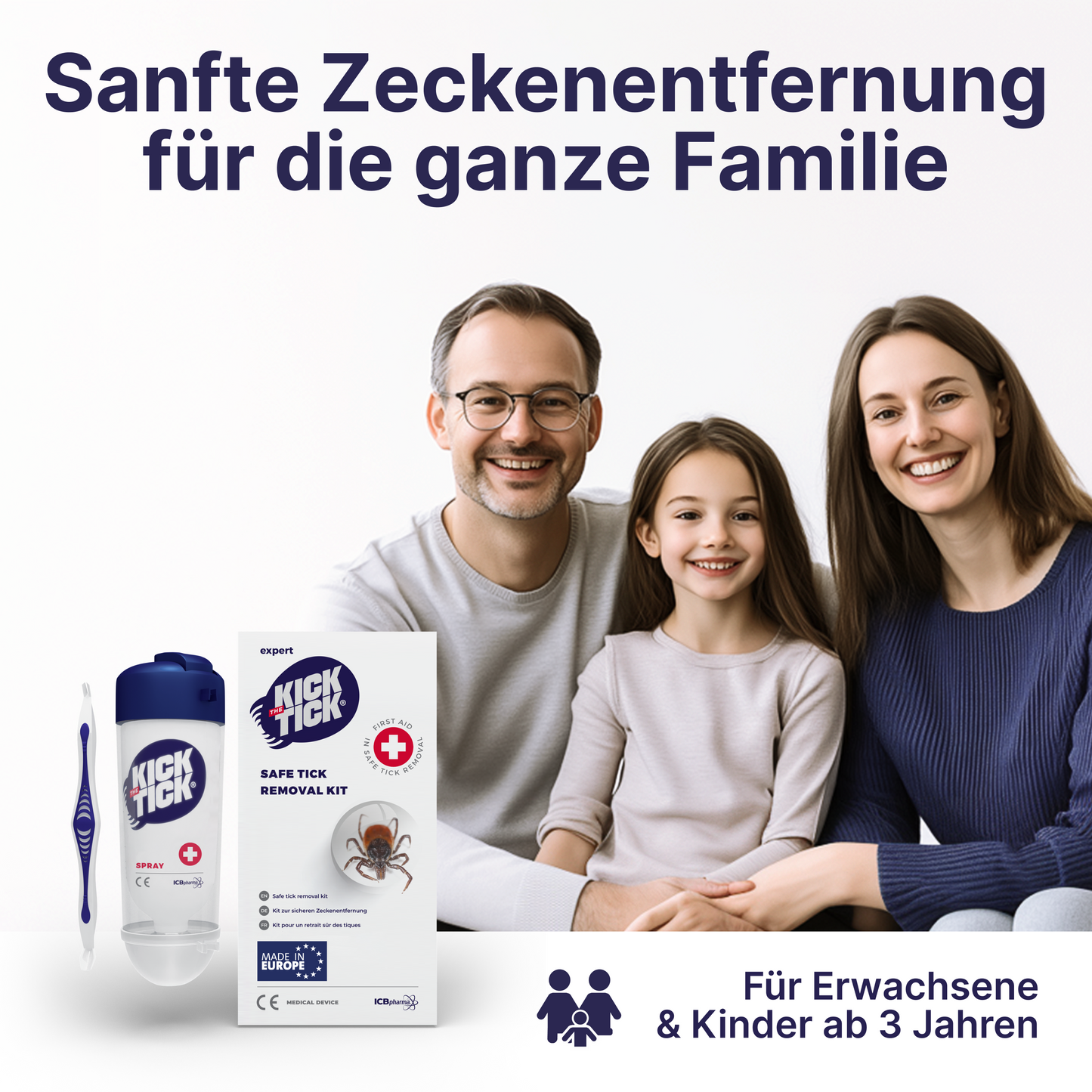 Vereisung der Zecke mit KICK THE TICK zur schmerzfreien und hygienischen Zeckenentfernung ohne Hautverletzung