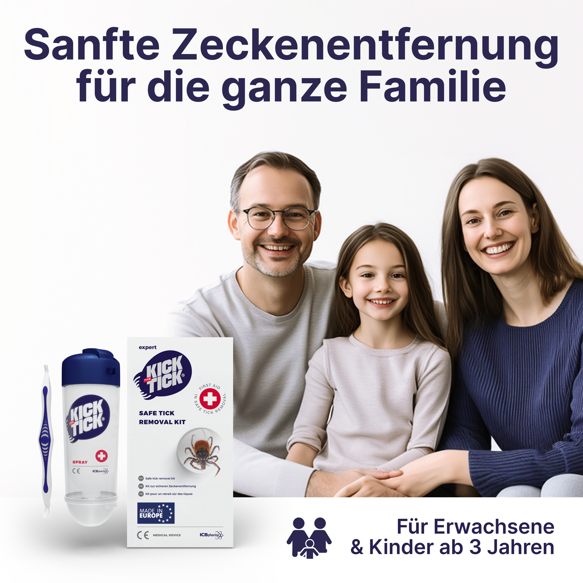 Vereisung der Zecke mit KICK THE TICK zur schmerzfreien und hygienischen Zeckenentfernung ohne Hautverletzung