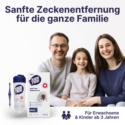 Vereisung der Zecke mit KICK THE TICK zur schmerzfreien und hygienischen Zeckenentfernung ohne Hautverletzung