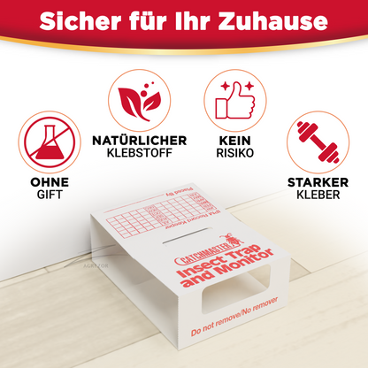 Platzierung der Catchmaster 288i Silberfischfallen in Ecken, entlang von Wänden und Laufwegen