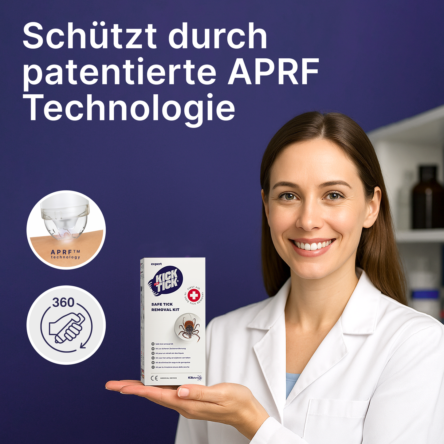 KICK THE TICK Zeckenentferner für schwer zugängliche Körperstellen wie Ohr, Nacken oder Hautfalten