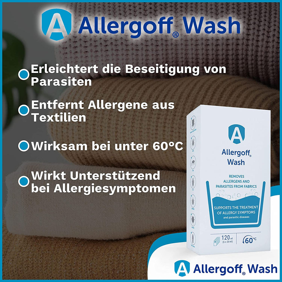 Allergoff Wash Milben Waschmittel | Wirksam gegen Milben, Flöhe, Läuse ...