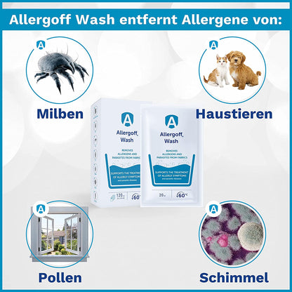 Allergoff Wash Milben Waschmittel | Wirksam gegen Milben, Flöhe, Läuse