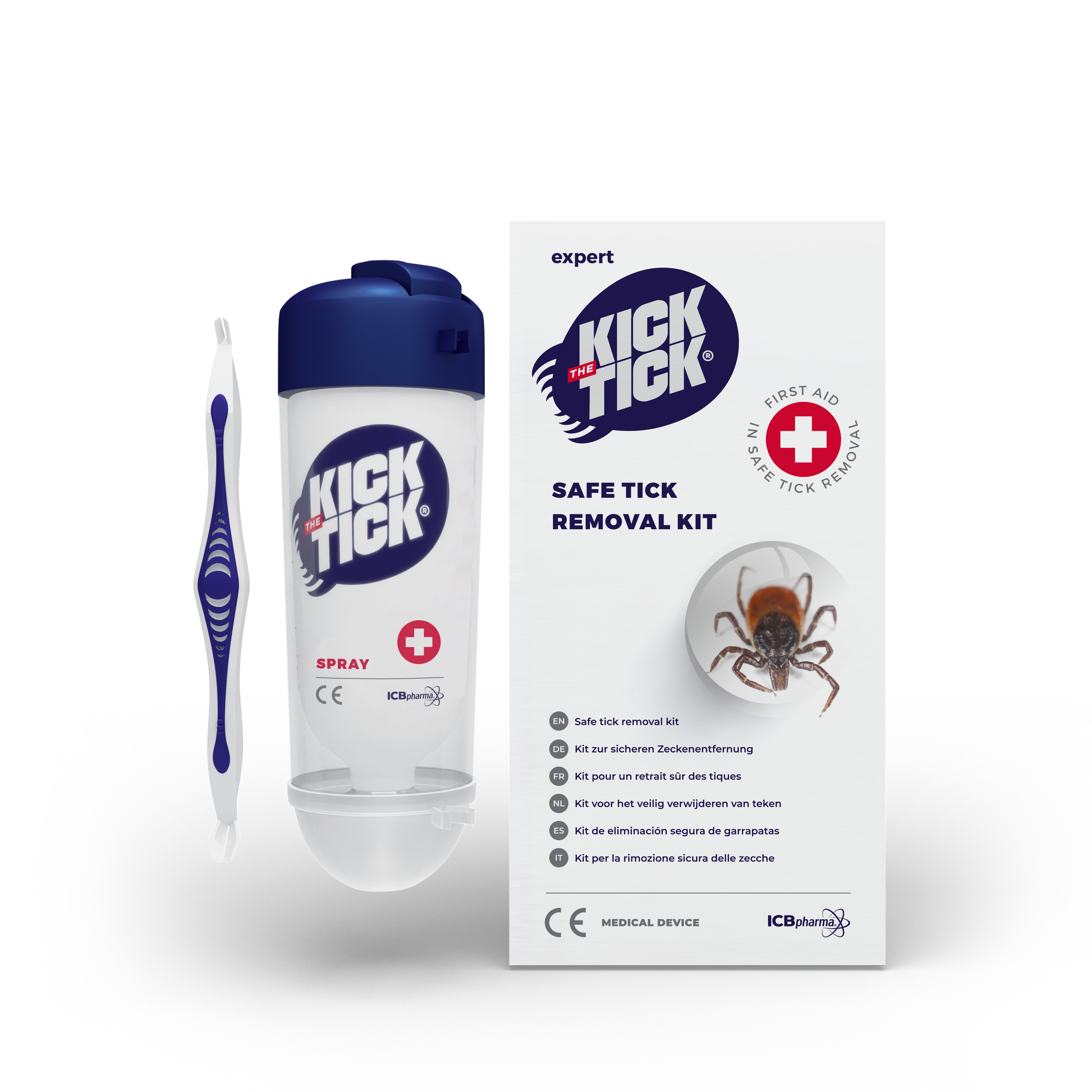 KICK THE TICK Zeckenentferner Set – Vereisungsspray & Zeckenhebel für sichere Zeckenentfernung bei Kindern und Erwachsenen

